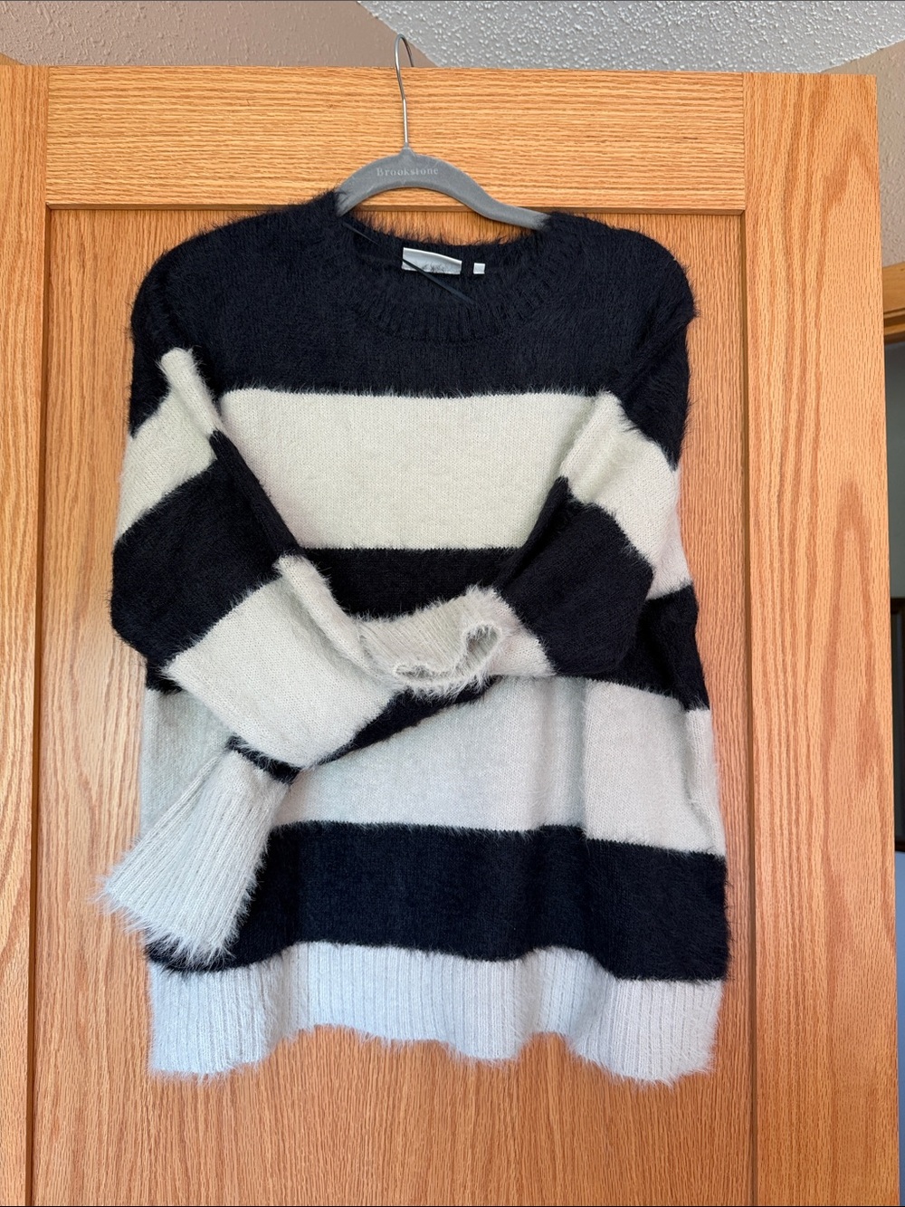 FOIL Striped Navy and Cream Cozy Crewneck Sweater